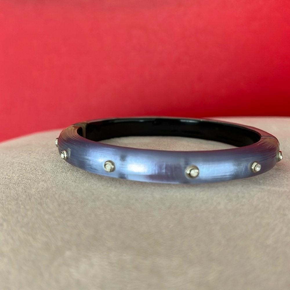 Alexis Bittar Blue Lucite Bracelet w/Rhinestones
